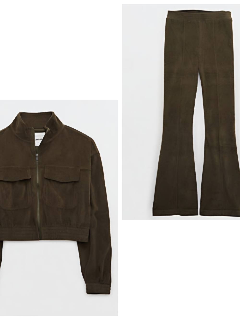 Aerie 'Groove-On' Velour Full-zip Sweatshirt & 'Groove-On' Rib Velour Flare Pant